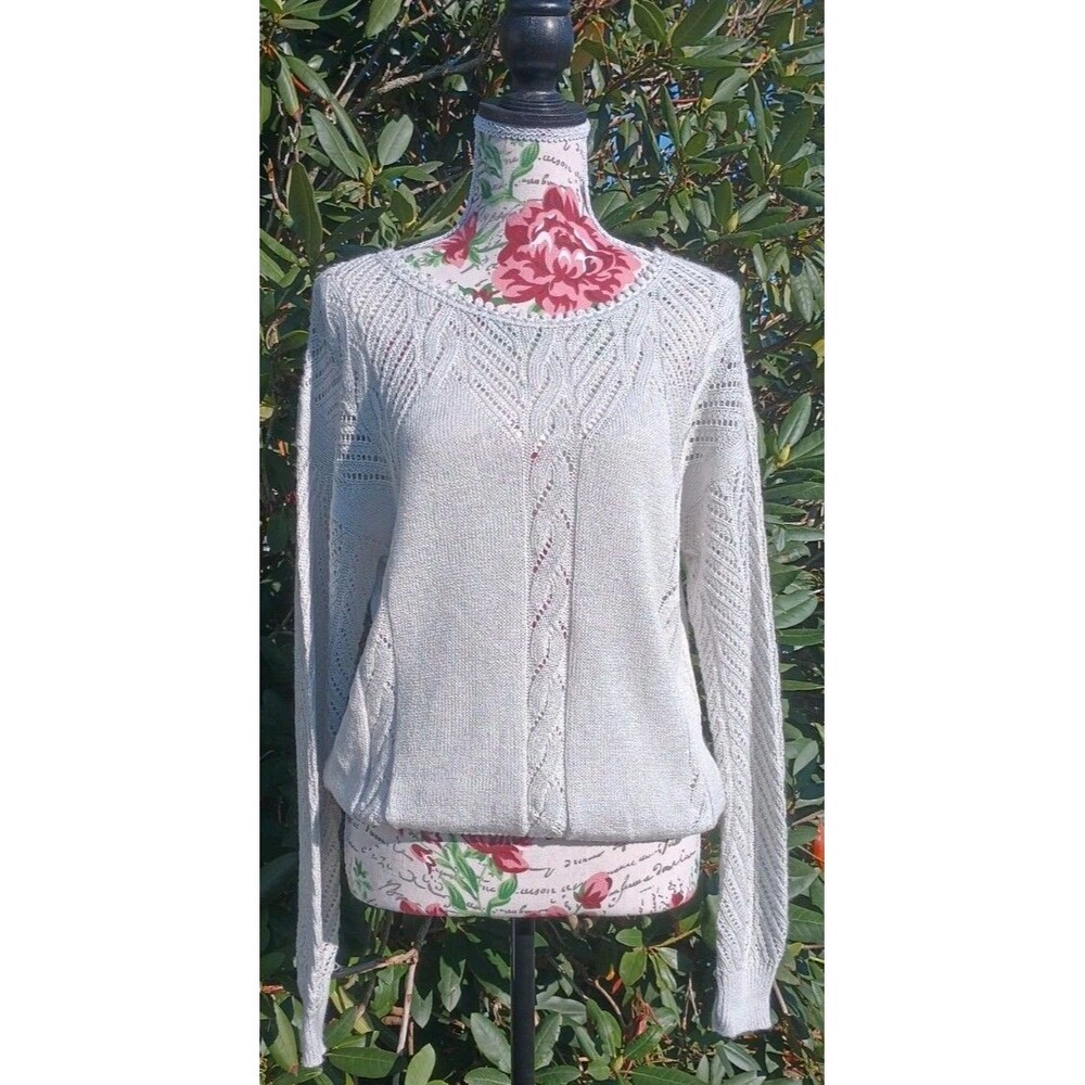 Vintage 90s Cuddle Knit Gray Women's 6 Chunky Knit Sweater Work Academia Capsule